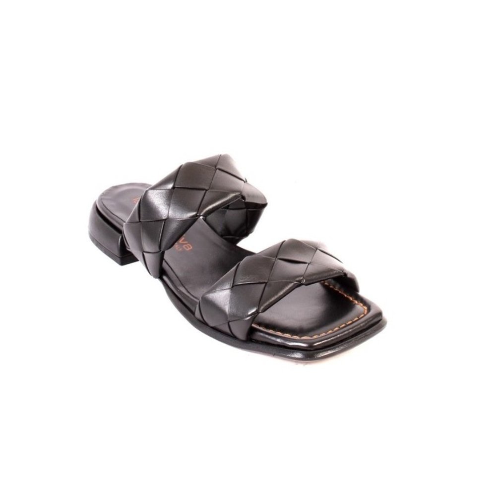 Laura Bellariva 7889 Black Leather Heel Sandals